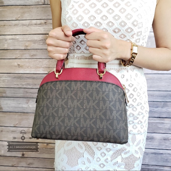 NWT Michael Kors Emmy small dome satchel cherry - Picture 4 of 8